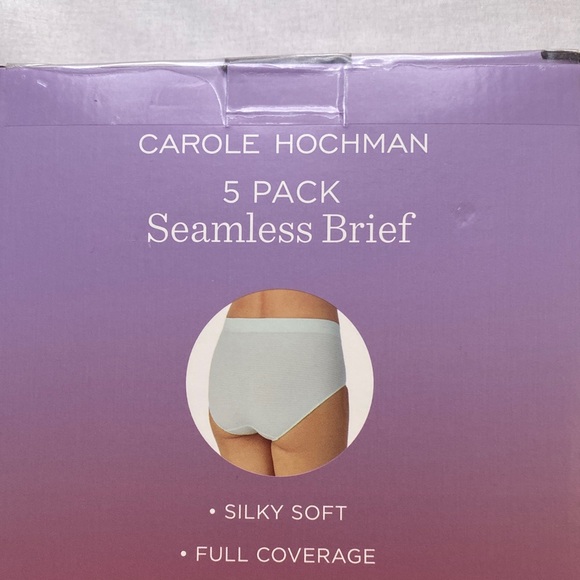 Carole Hochman Seamless Brief 5-Pack - White, Blue, Purple - Picture 6 of 7